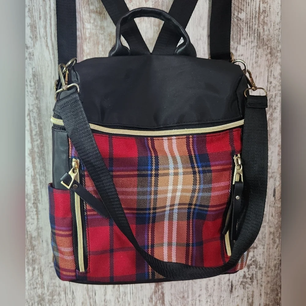 MKF Collection Nishi Plaid Backpack Waterproof Laptop Backpack for Travel & Day